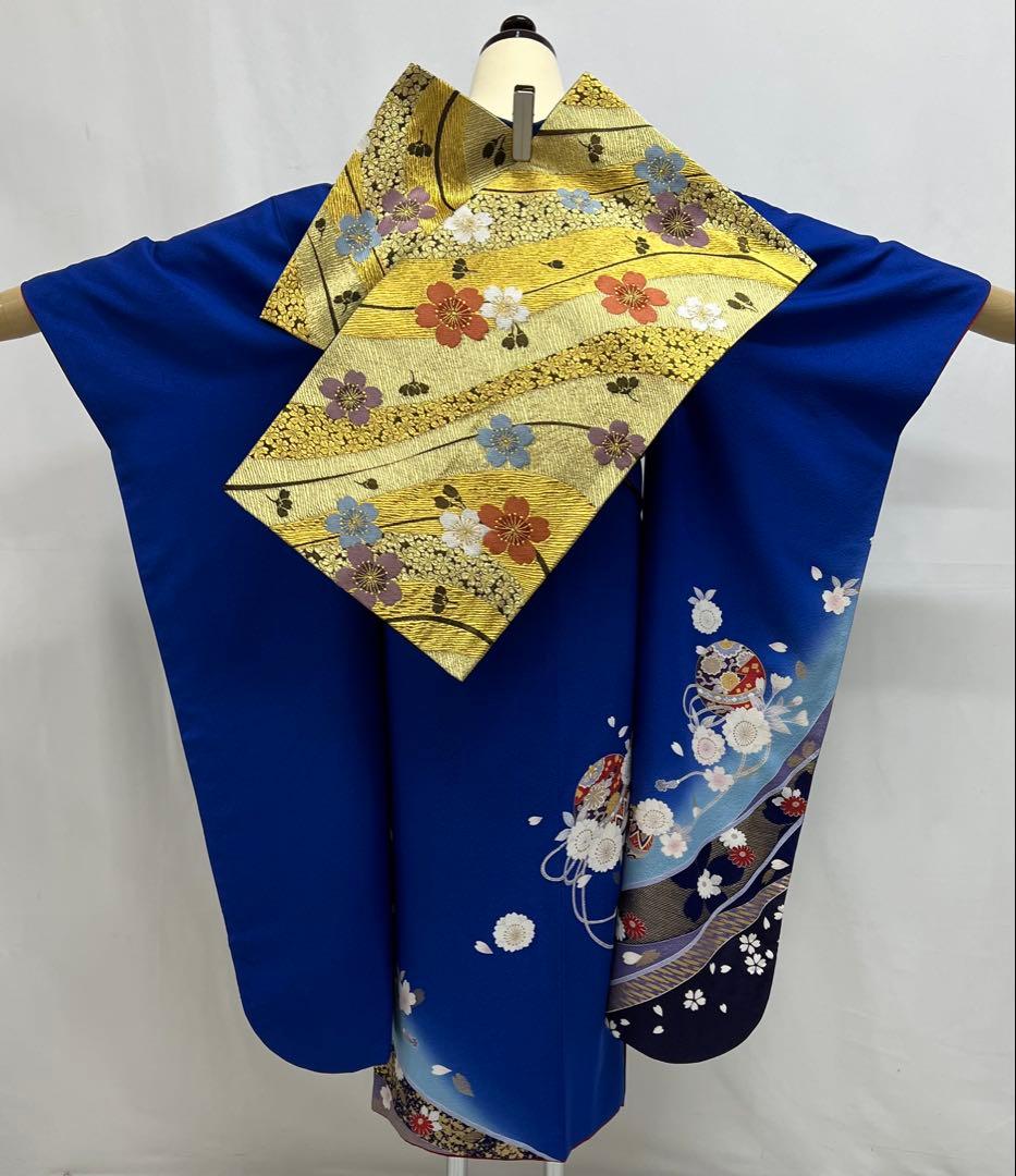 小柄な方に♪ 振り袖　フルセット　別誂長襦袢　成人式　金彩加工　刺繍入り　677