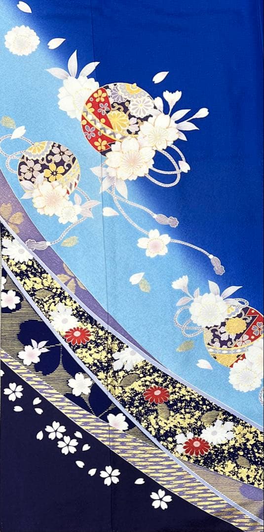 小柄な方に♪ 振り袖　フルセット　別誂長襦袢　成人式　金彩加工　刺繍入り　677