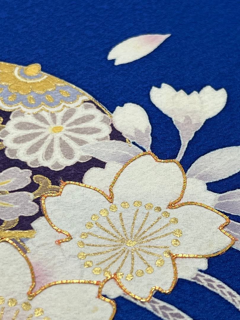 小柄な方に♪ 振り袖　フルセット　別誂長襦袢　成人式　金彩加工　刺繍入り　677