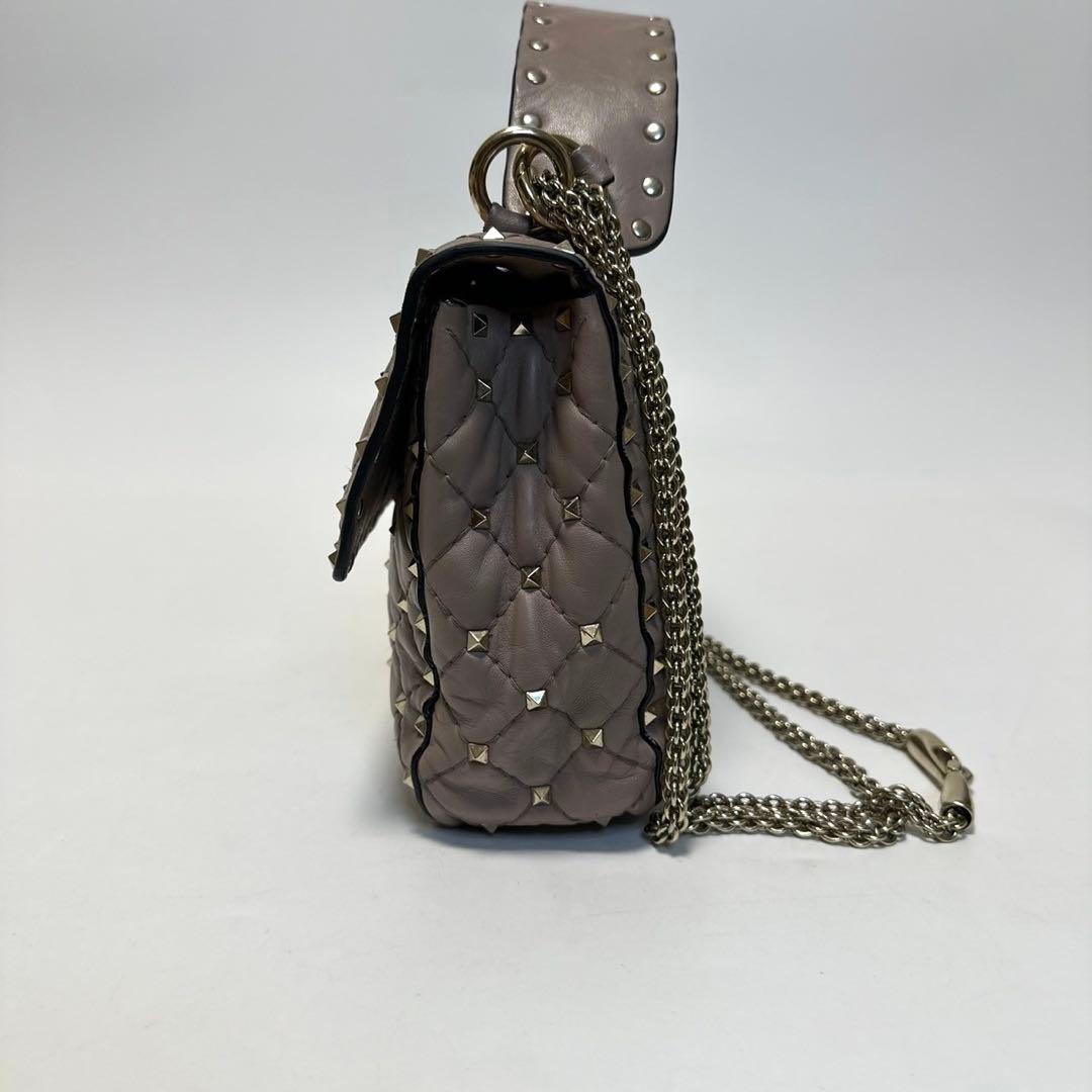 l32【極美品】ヴァレンティノロックスタッズスパイクチェーン2wayショルダー.