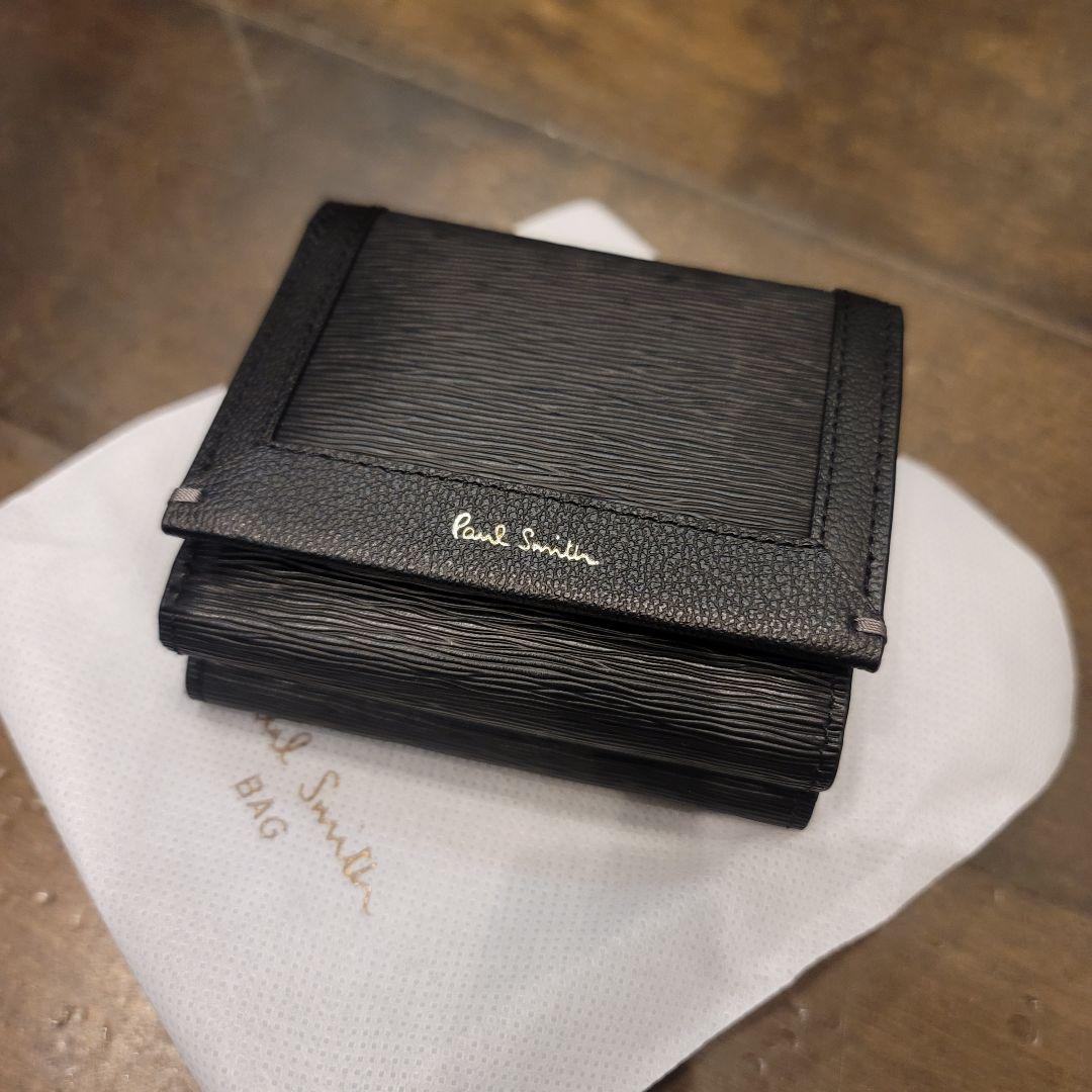 ギフト対応可能　ポールスミス　正規品　レザー　がま口　折り財布　ブラック