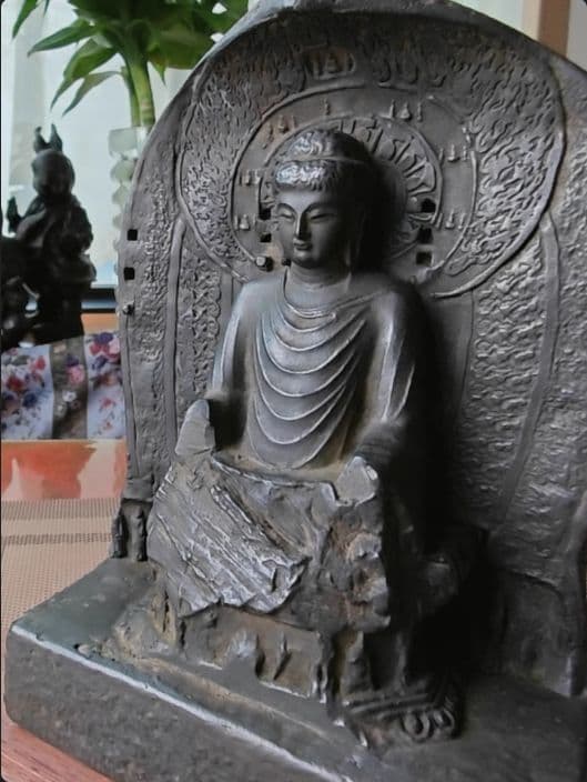 石仏 石像 龍門石窟盧舎那大仏仏像 家内 茶室 禅意 置物 工芸品