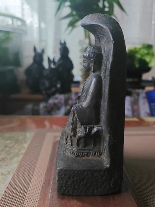 石仏 石像 龍門石窟盧舎那大仏仏像 家内 茶室 禅意 置物 工芸品