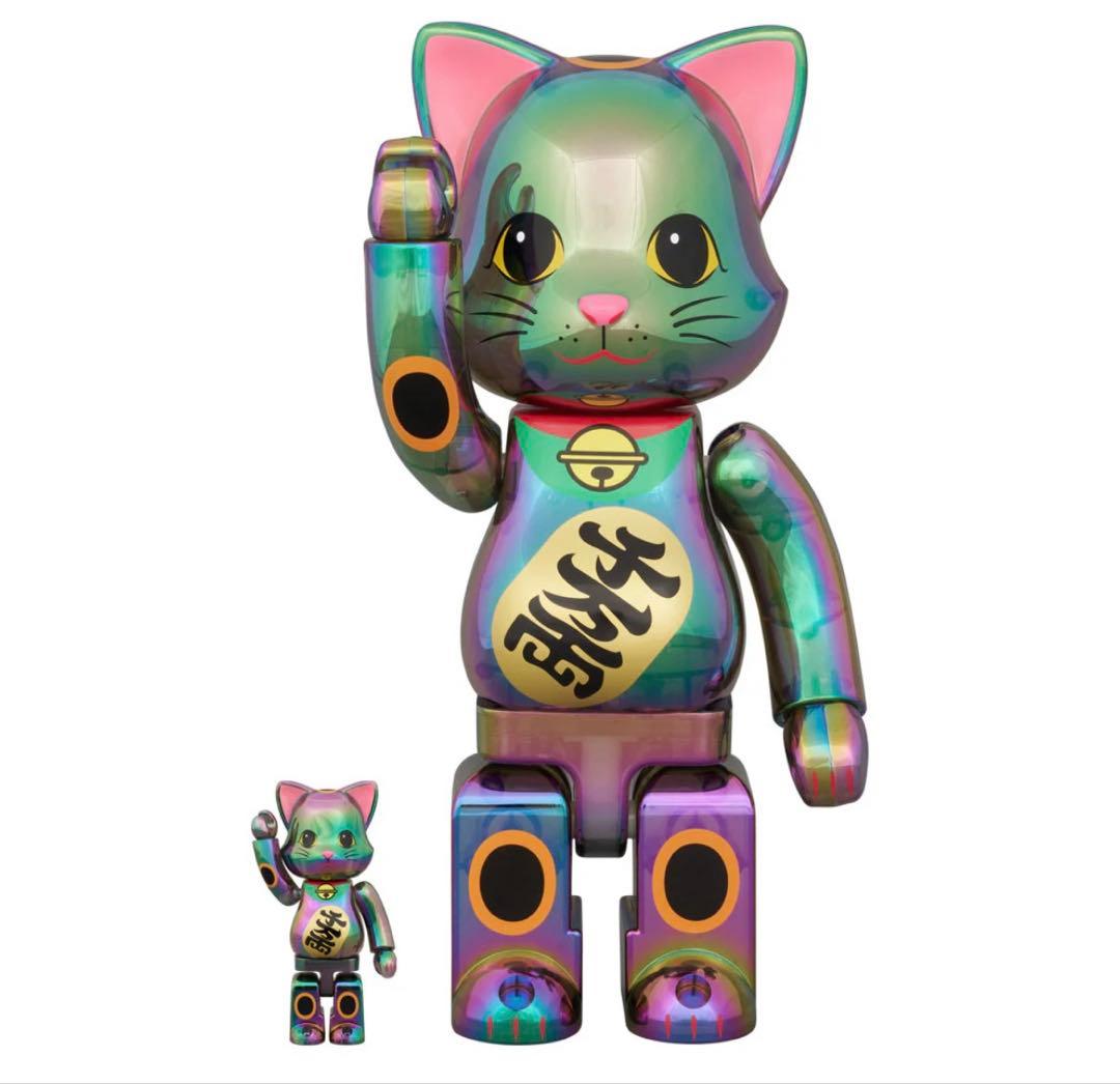 NY@BRICK 招き猫 千万両 黒透明メッキ 100％ & 400％