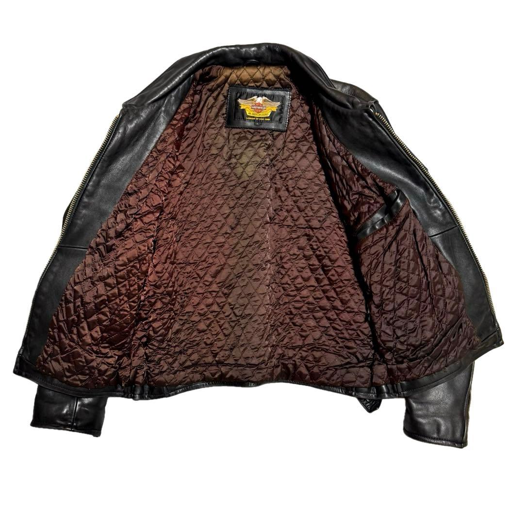 ハーレーダビッドソン レザージャケット シングルライダース　L ブラック 人気