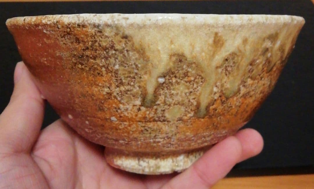 井村侊生作　信楽焼　茶碗　共箱　共布　略歴付　茶道具