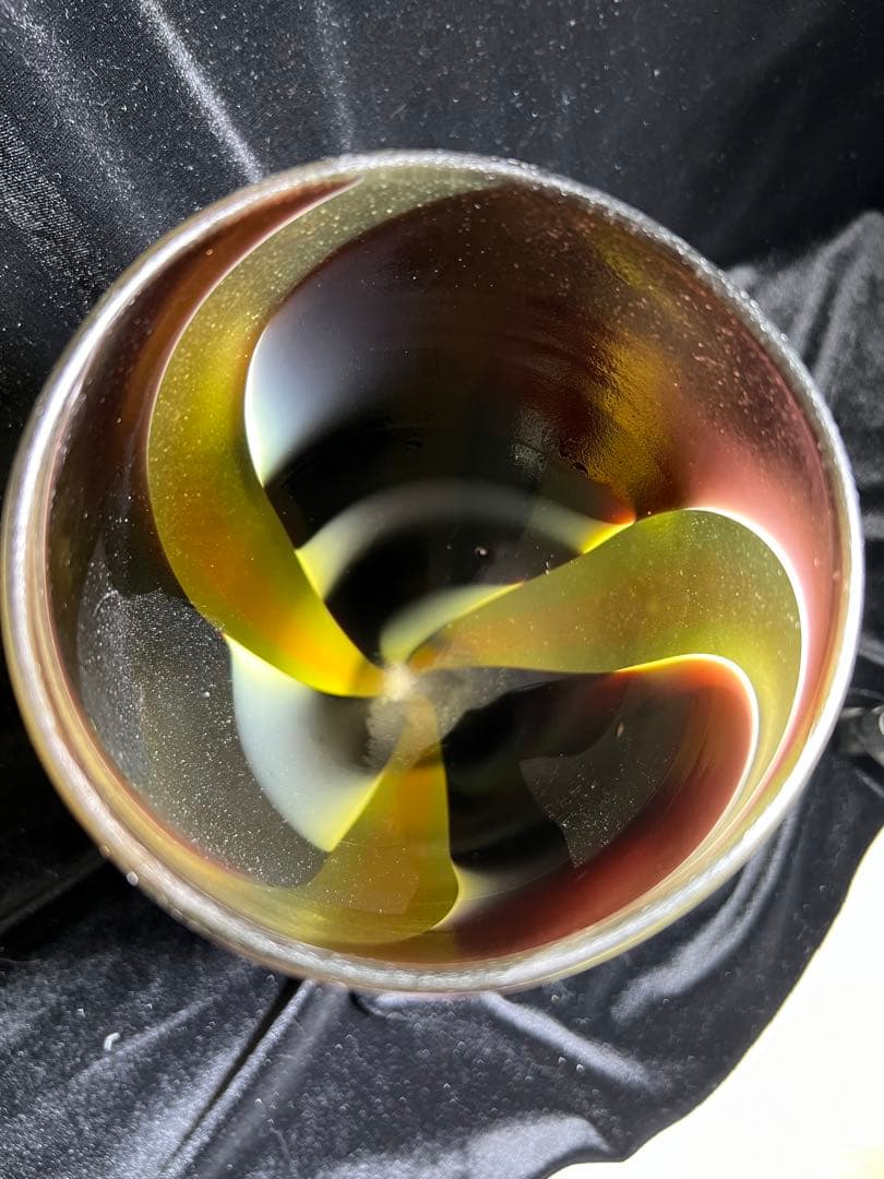 アンティーク 希少時代物昭高級ガラス側梨地加工花瓶ガラス23.5x11.5cm