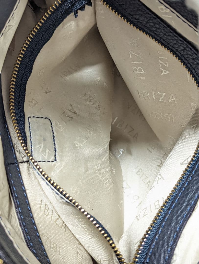 IBIZA　ナイロン　ショルダーバック　総柄 ネイビー