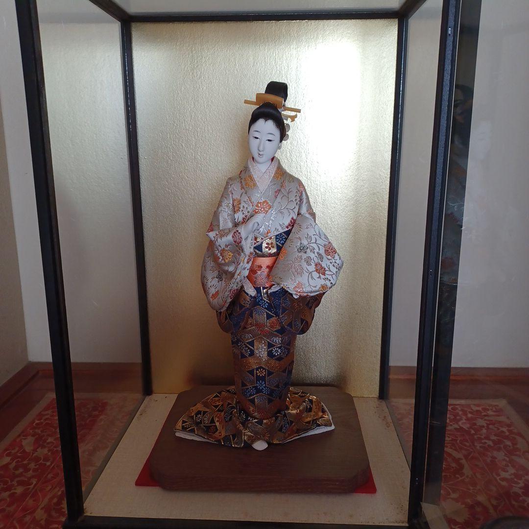 久月製 日本人形 伝統的着物姿 約30cm