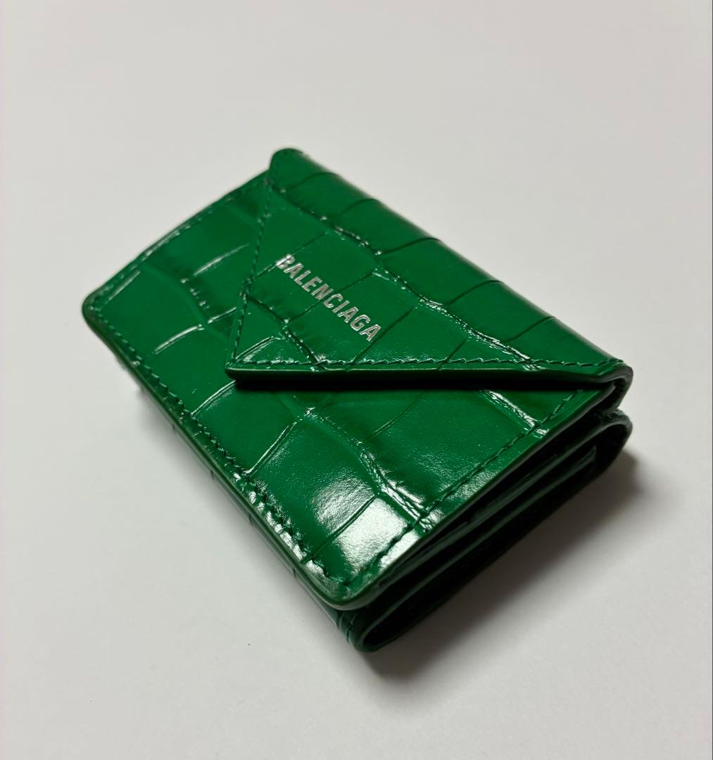 BALENCIAGA グリーン 三つ折り財布