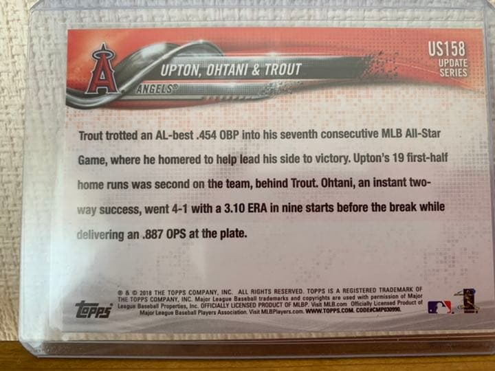 2018/大谷翔平/ & TROUT/ルーキーカード/US158 新品同様