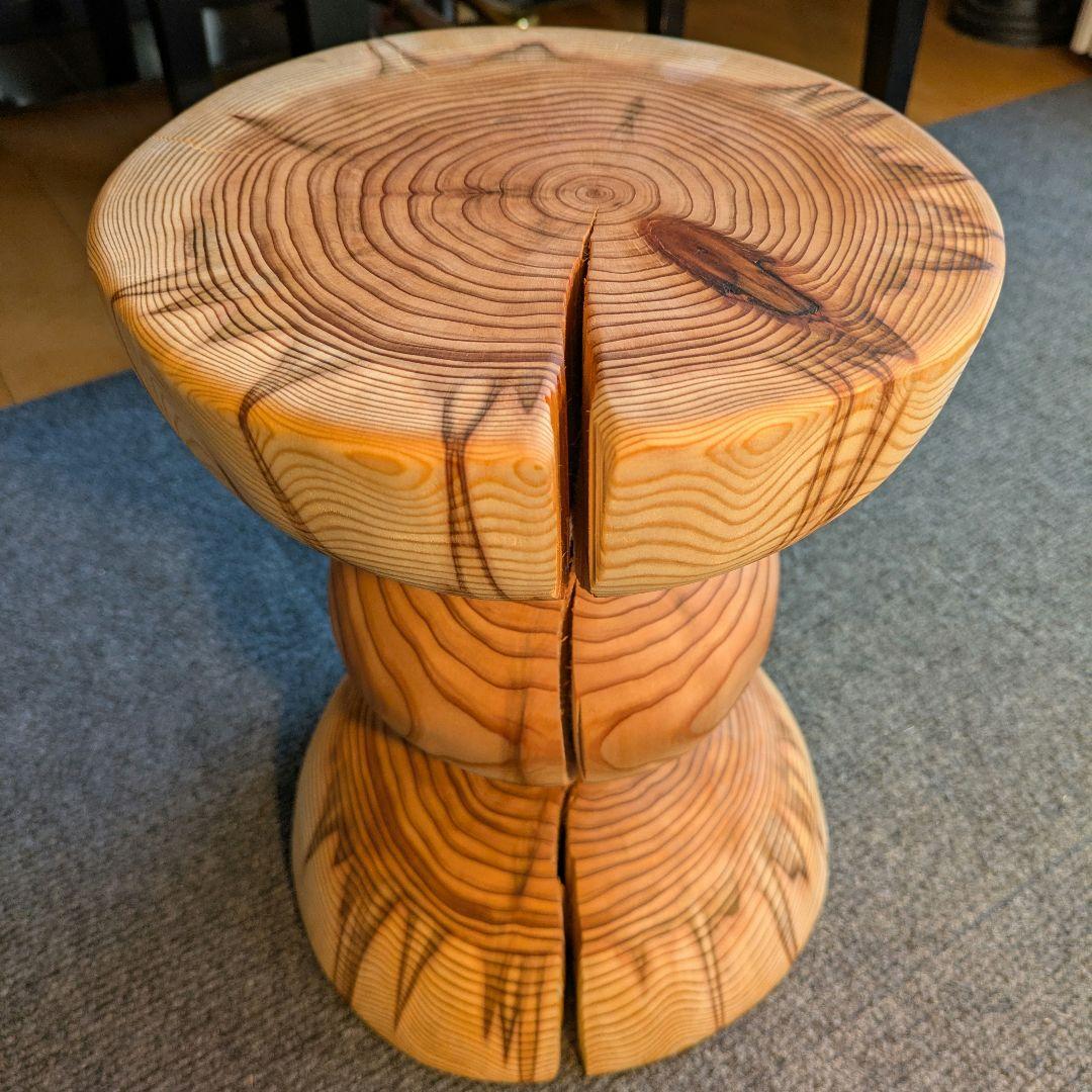 杉　希少　丸太　椅子　スツール　高さ約30.5㎝