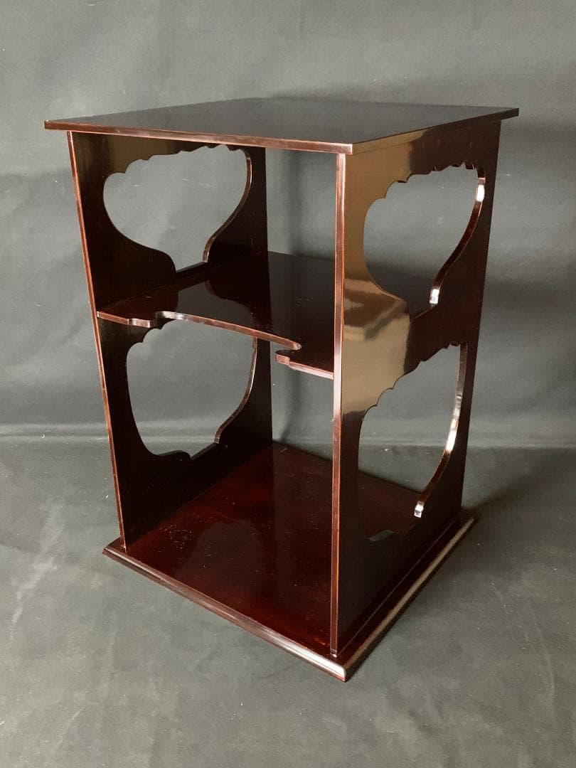 塗師 川瀬表完造 木地 溜塗 水指棚 共箱 茶道具 786