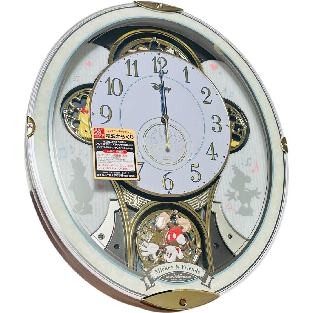 【新品】リズム時計工業 Disney ディズニー 電波からくり時計　ミッキー