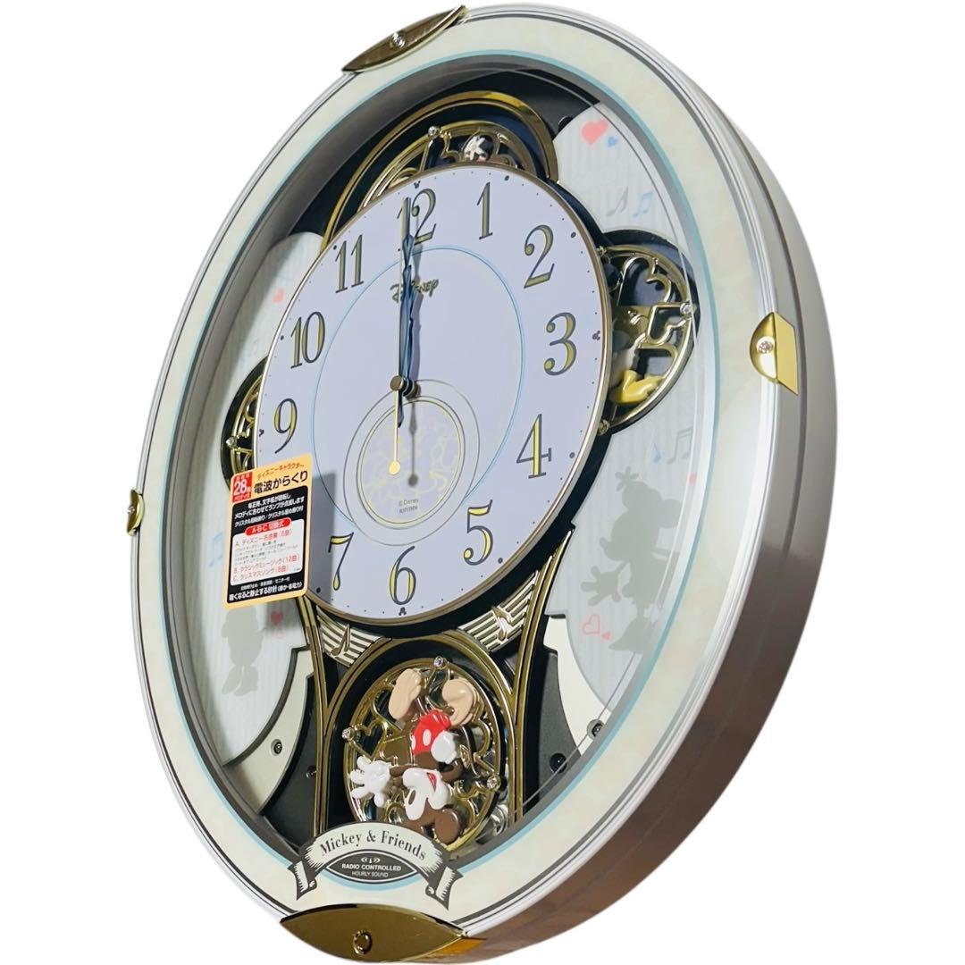 【新品】リズム時計工業 Disney ディズニー 電波からくり時計　ミッキー