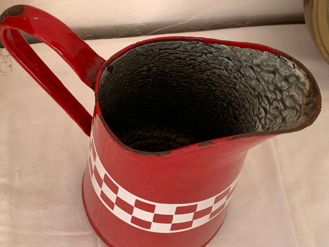 フランスアンティーク　ホーロー　ピッチャー　ブロカント