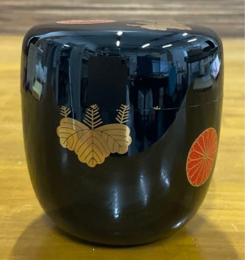 棗　茶道具　高台寺蒔絵　中棗　竹内幸斎 造　友箱付き