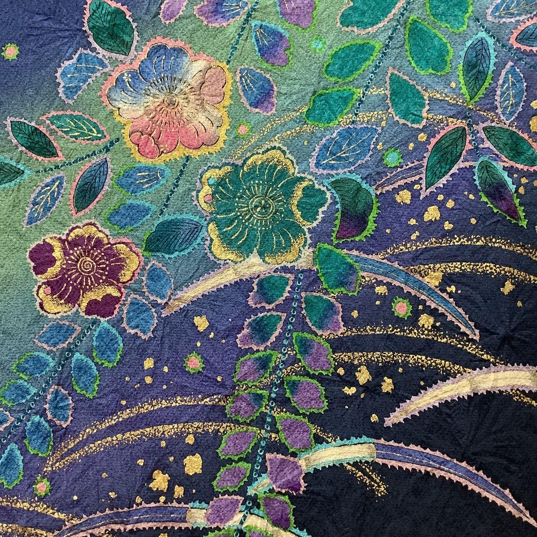 【彦兵衛mini】やまと謹製！正絹振袖・長襦袢セット〜群青色地に辻ヶ花柄〜