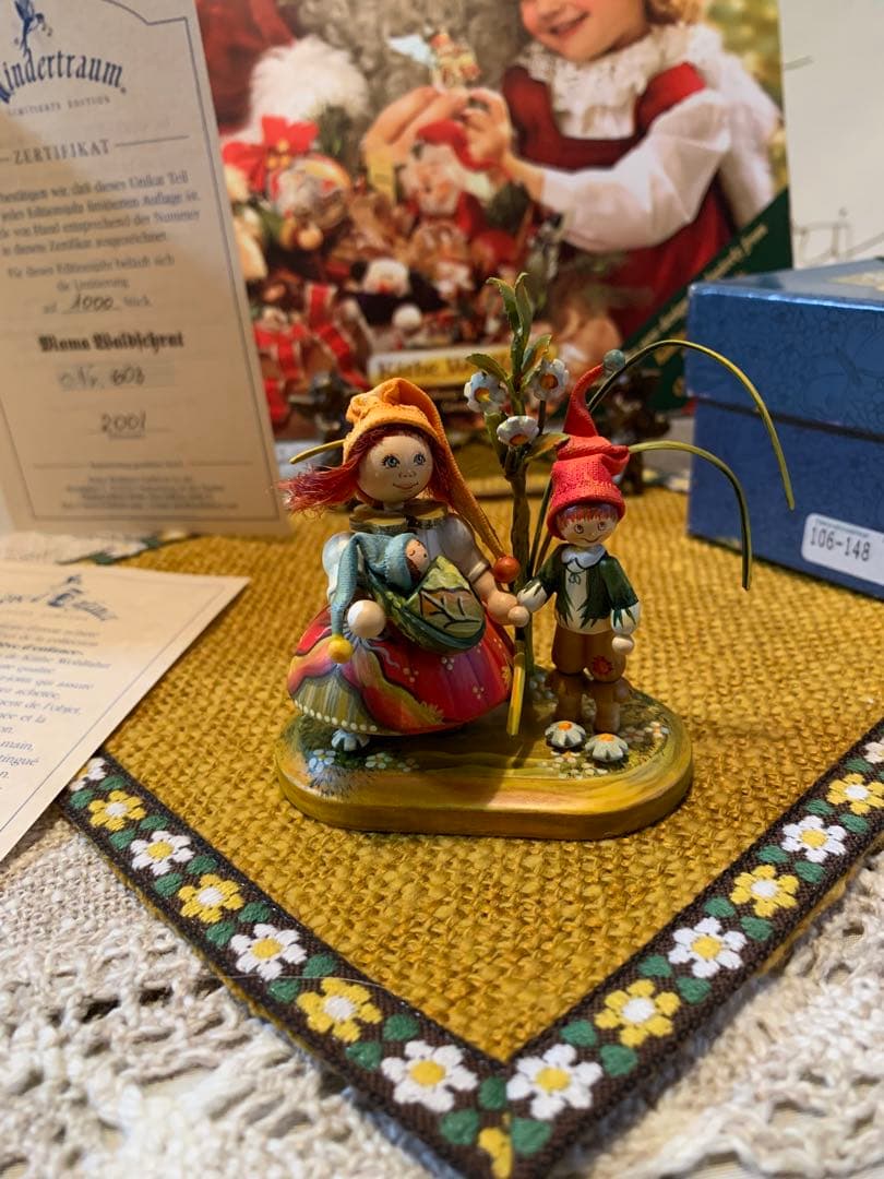 ドイツ製　木製人形　ケーテウォルファルト社の2001年度限定の兄弟の可愛い人形！