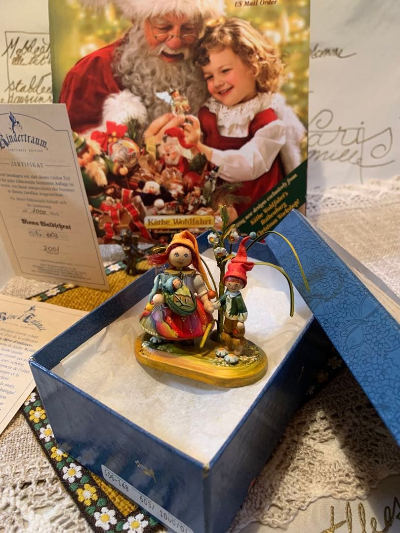 ドイツ製　木製人形　ケーテウォルファルト社の2001年度限定の兄弟の可愛い人形！