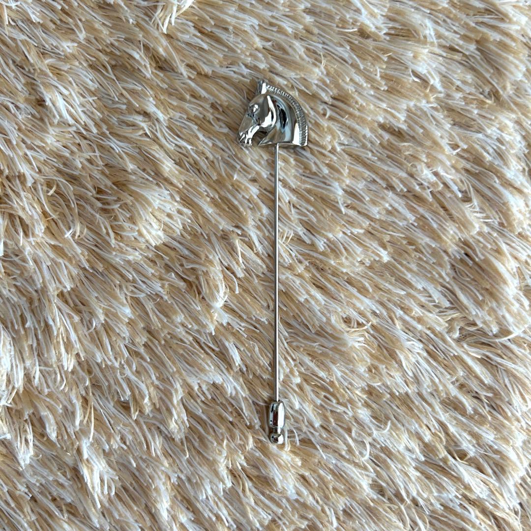 極美品✨ エルメス シュバル ホース ビンパッジ ピンブローチ シルバー