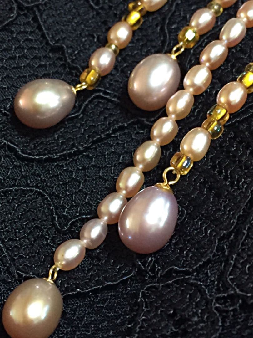 ブローチ  兼用  淡水パールとシェルのネックレス