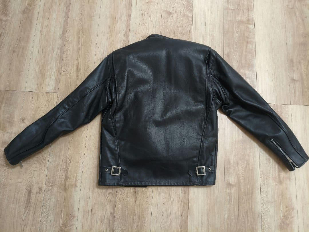 Schott ブラックレザーシングルライダース 38