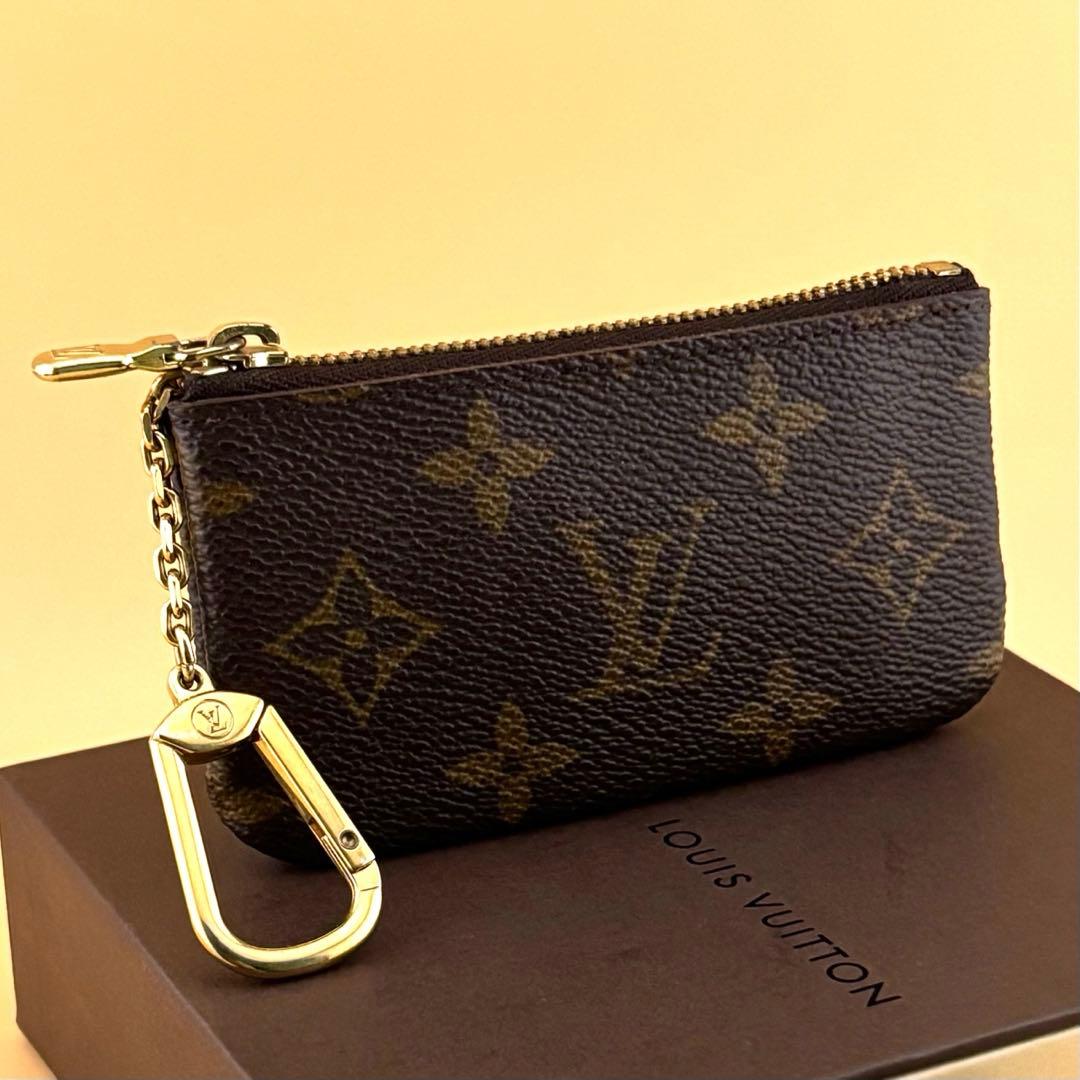 【美品】ルイヴィトン　ポシェット・クレ　モノグラム　ケース　ブラウン　茶