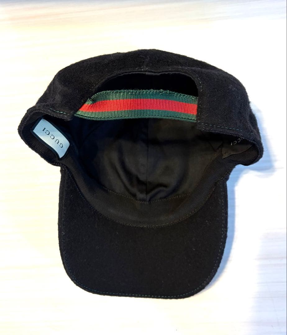 GUCCI グッチ ウール　ブラック ベースボールキャップ　M58 シェリー