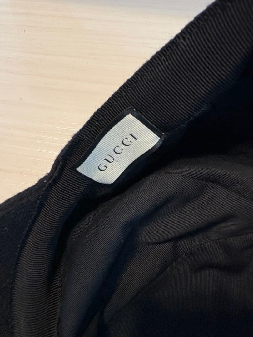 GUCCI グッチ ウール　ブラック ベースボールキャップ　M58 シェリー