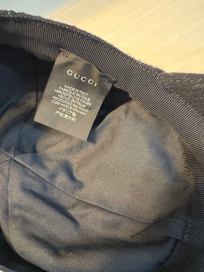 GUCCI グッチ ウール　ブラック ベースボールキャップ　M58 シェリー