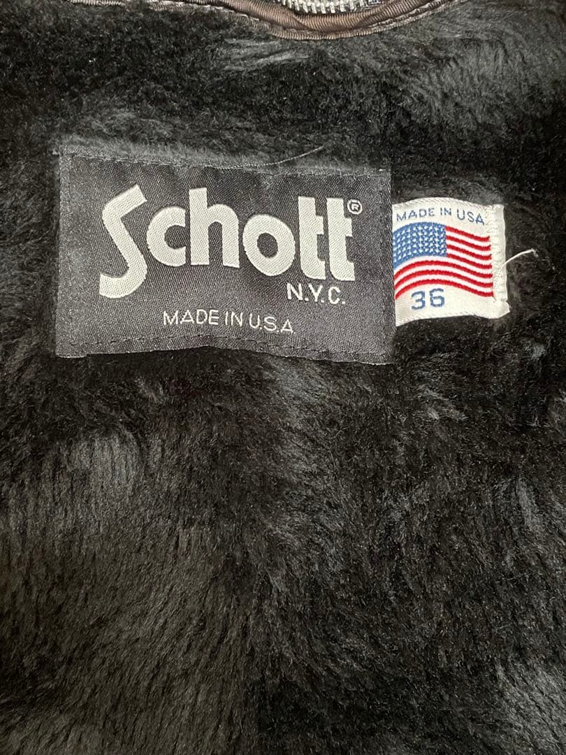 Schottシングルライダースジャケット 641黒　米国製本革(美品) 36