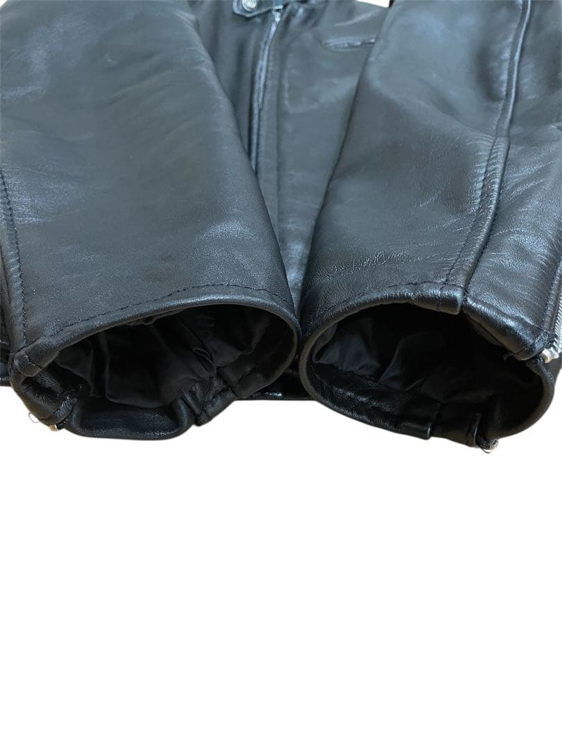 Schottシングルライダースジャケット 641黒　米国製本革(美品) 36