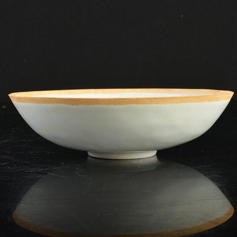 中国　影青　青白釉　陽刻　花文　鉢　C　R5789