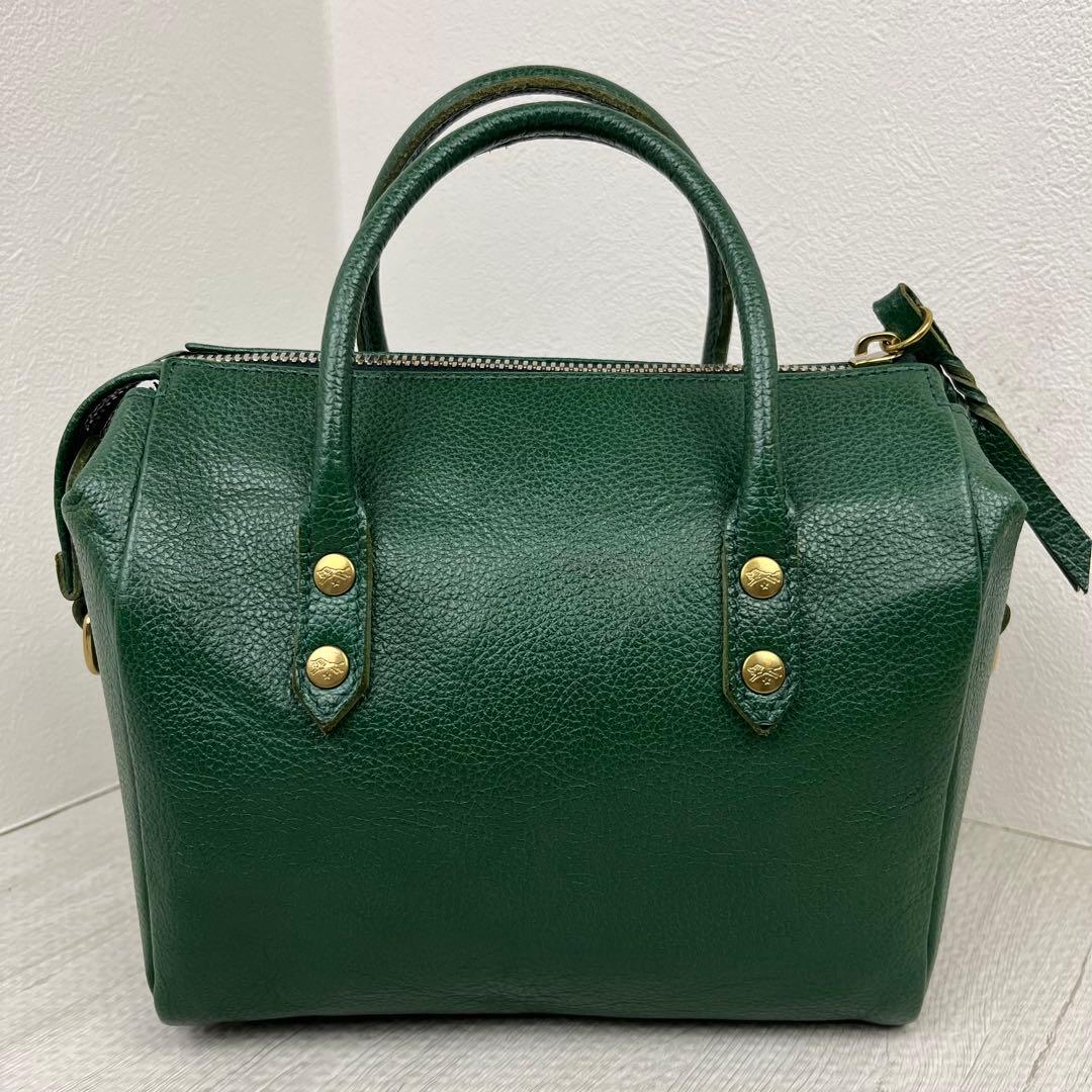 極美品✨ イルビゾンテ ミニボストンバッグ ショルダーバッグ 2way グリーン