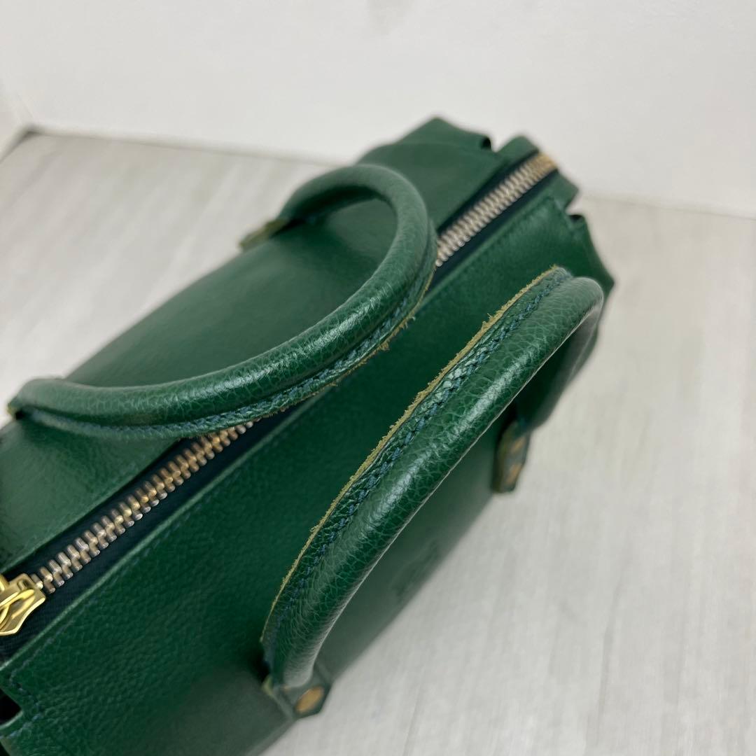 極美品✨ イルビゾンテ ミニボストンバッグ ショルダーバッグ 2way グリーン