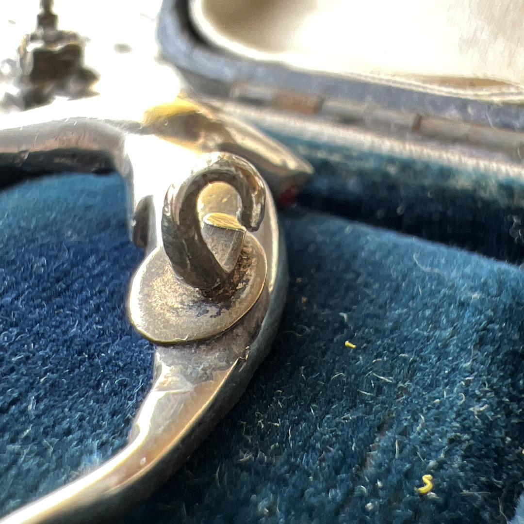 【アンティーク 】 ツバメブローチ ペーストガラスシルバー900 ヴィクトリアン