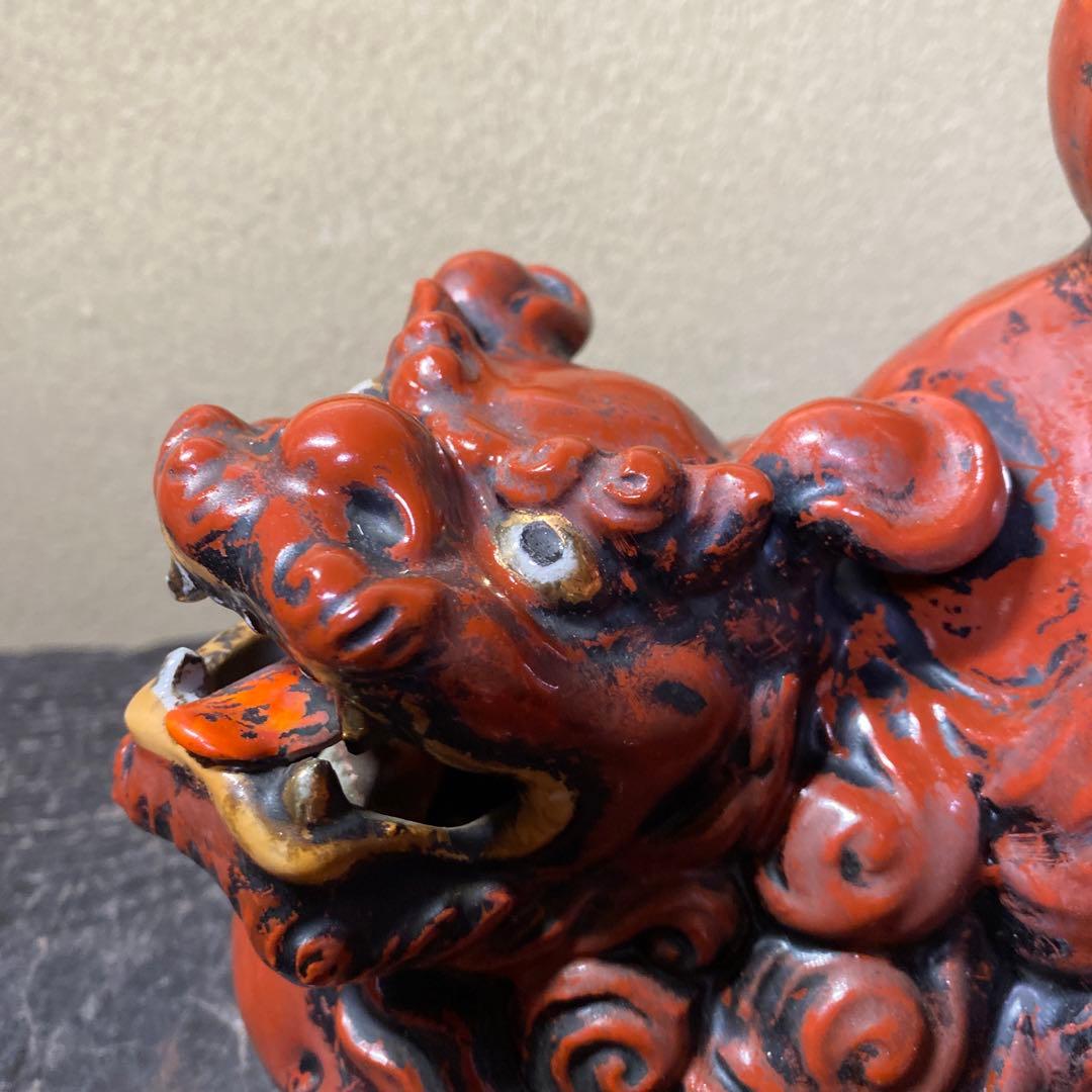 古九谷　赤唐獅子　置物