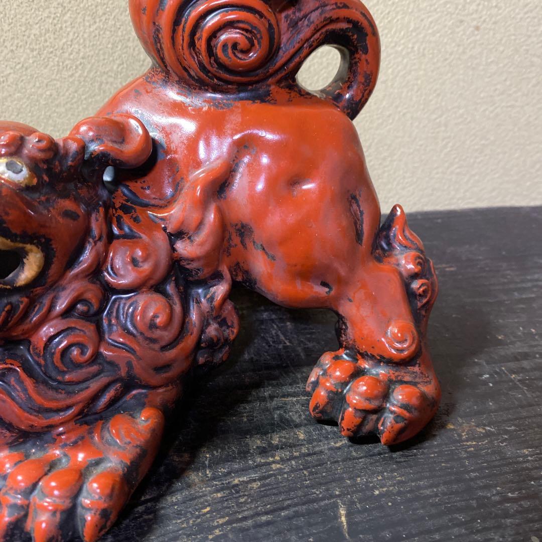 古九谷　赤唐獅子　置物