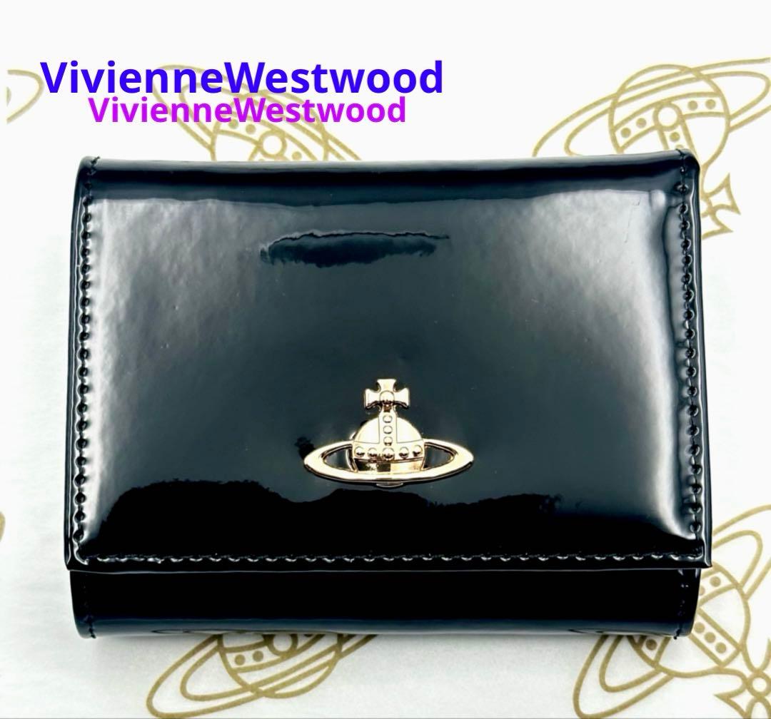 【新品✦人気】Vivienne Westwood 三つ折り財布 ブラック/黒