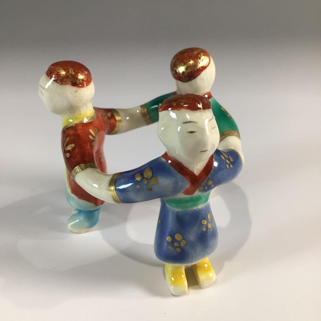 Ｐ４４２　七種蓋置　『鳴滝窯　橋本城岳造』『交趾釉』　共箱　茶道具