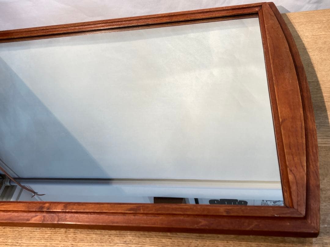 大型木製ミラー 1010×630 木枠 レトロ ビンテージ アンティーク サロン