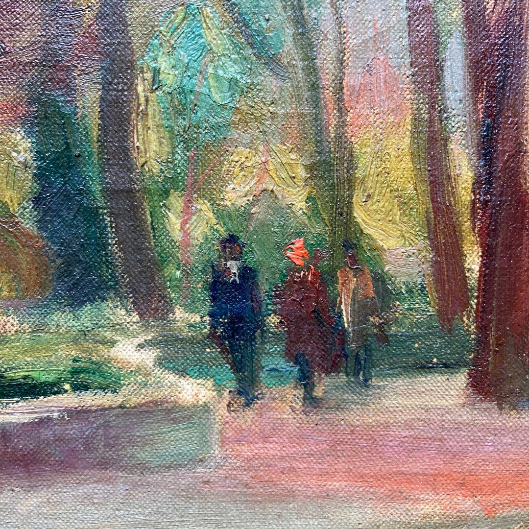 加藤静児　滞欧作風景　1921作　時代額58,5×65.5絵￼38×45cm