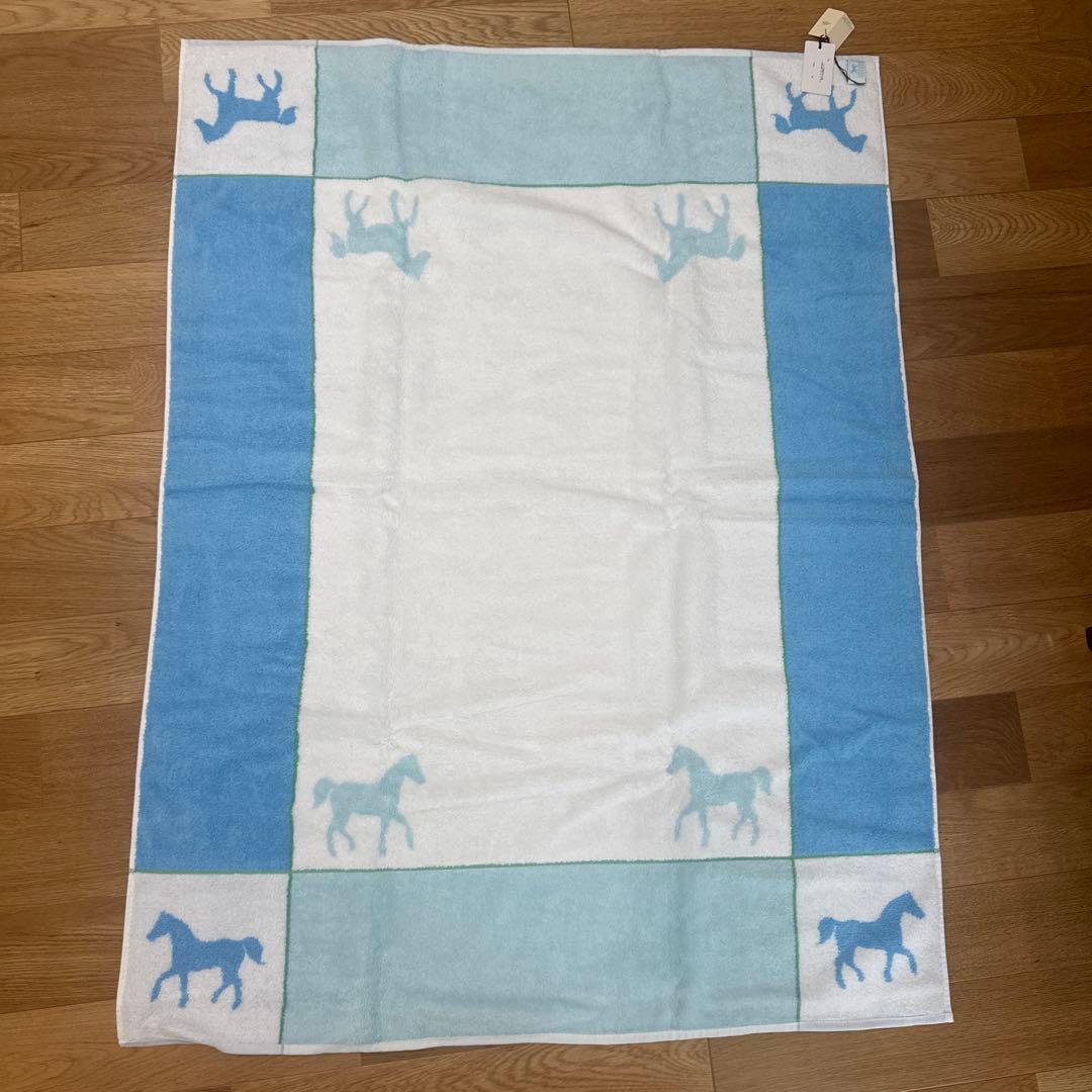 エルメスHERMES 大判バスタオル　新品未使用　ブルー