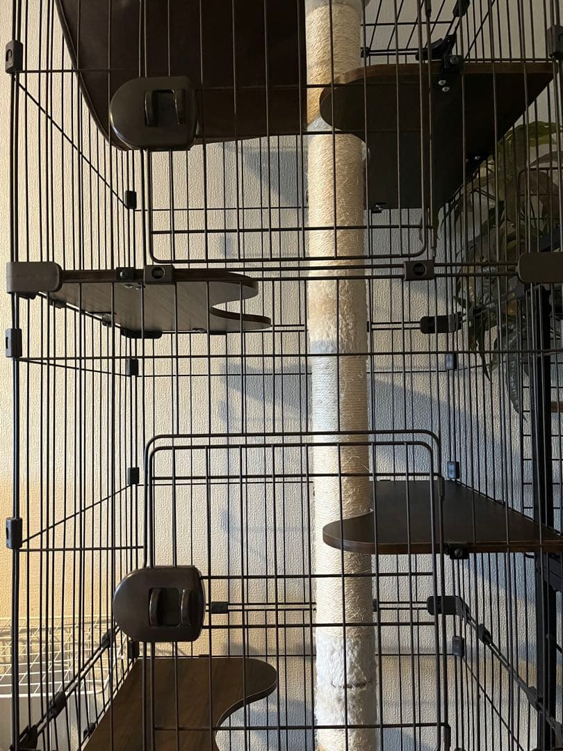 ブラウン 3段キャットケージ