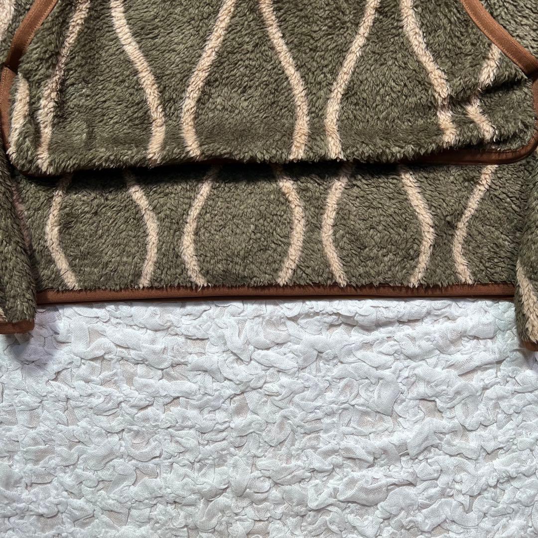 『KAPITAL』　総柄　フリース　パーカー　酔い縞柄　希少　カーキ　【S】