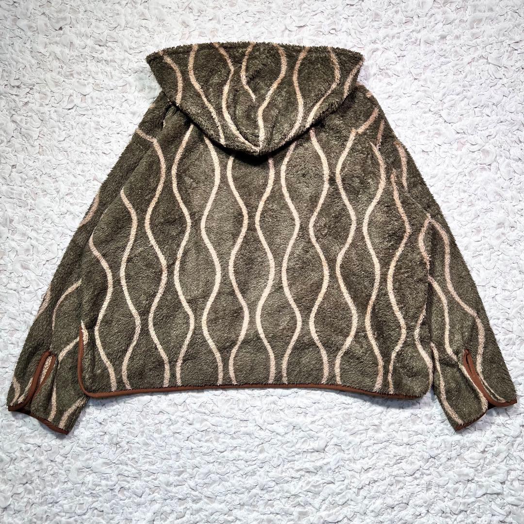 『KAPITAL』　総柄　フリース　パーカー　酔い縞柄　希少　カーキ　【S】