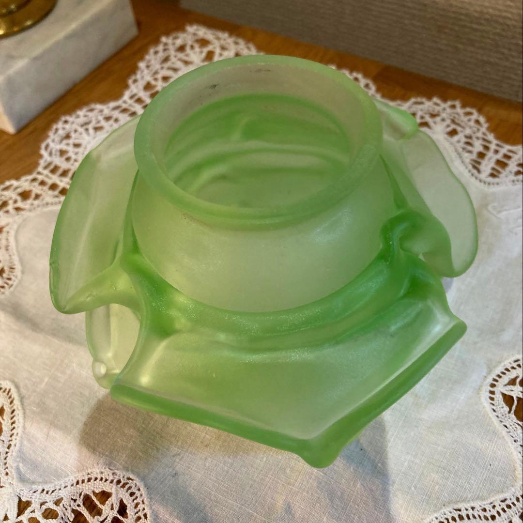 アンティーク ローズ 【緑】　ランプシェード　フランス　薔薇　グリーン