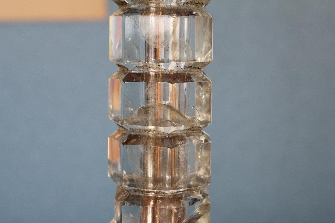 品番　a-0294 二灯電気スタンド　アンティーク　レトロ　照明　電笠