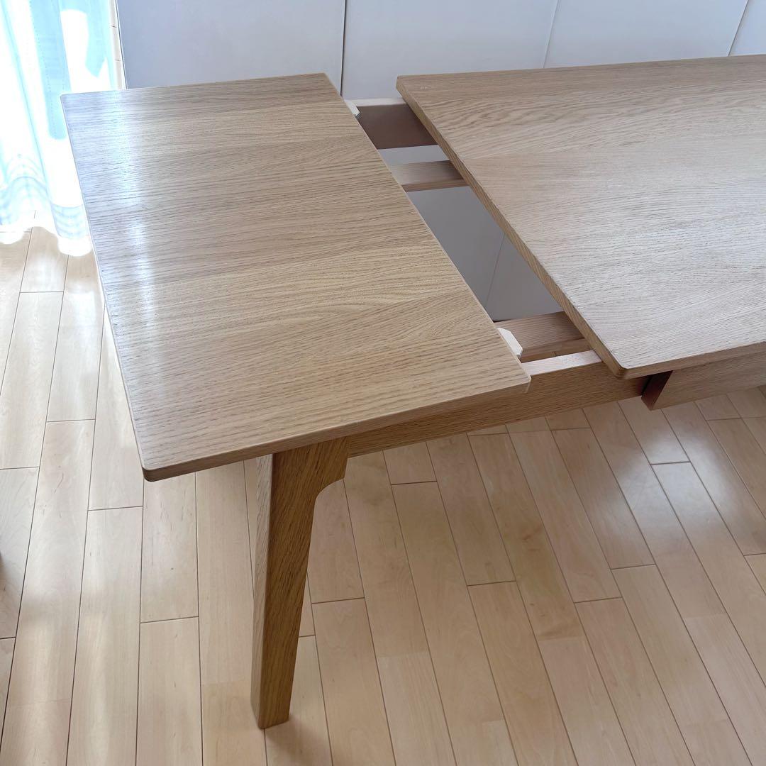 IKEA EKEDALEN 伸長式テーブル W80〜120オーク無垢材 イケア